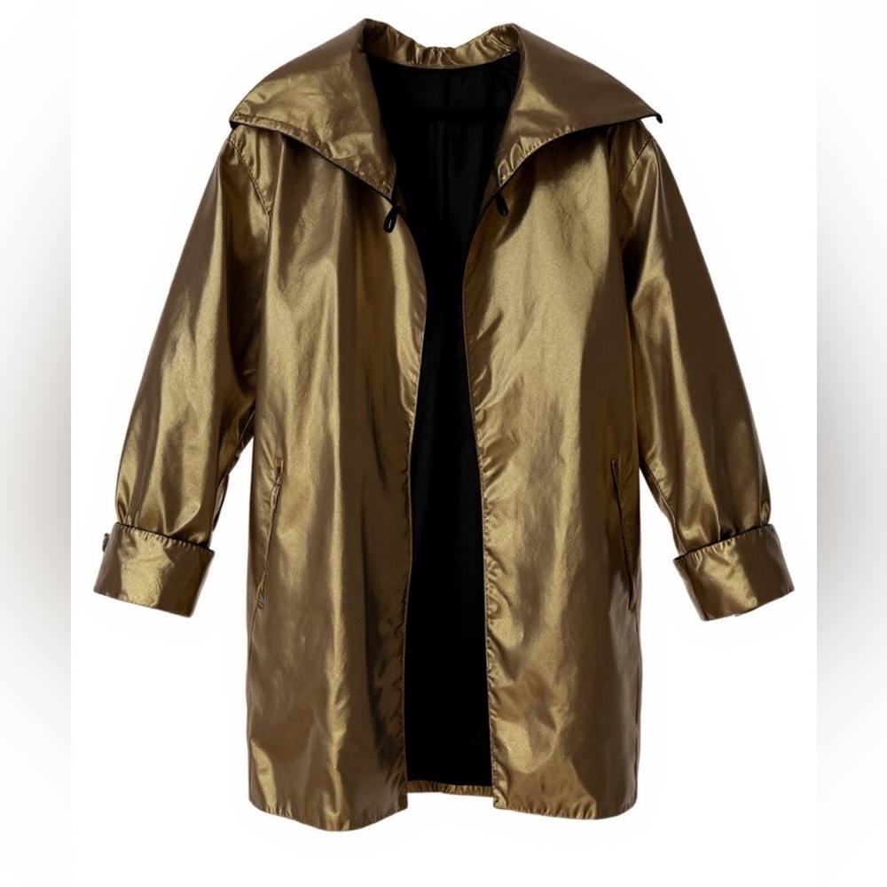 Custom reversible all weather coat. Copper/black